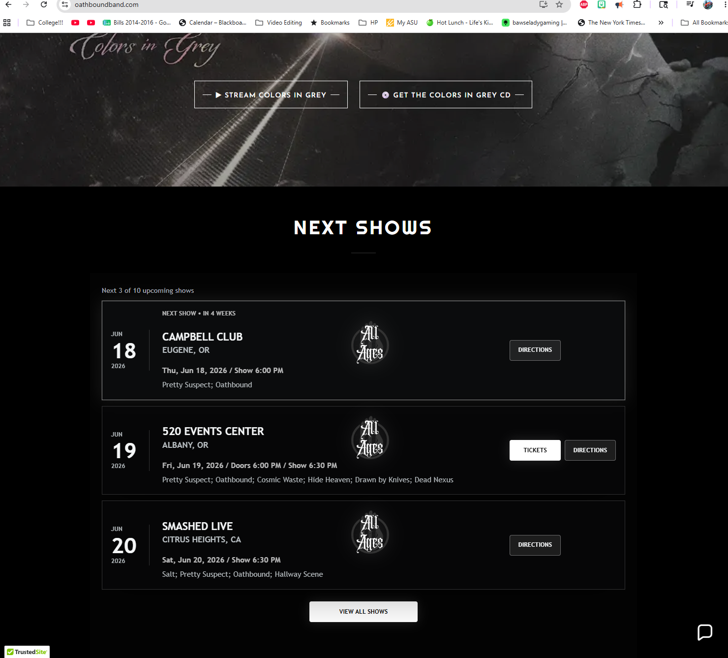 Home page show widget screenshot
